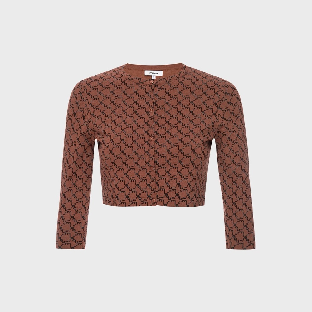 Miaou Frida Cardigan in Brown Monogram - XL